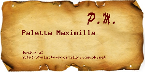 Paletta Maximilla névjegykártya